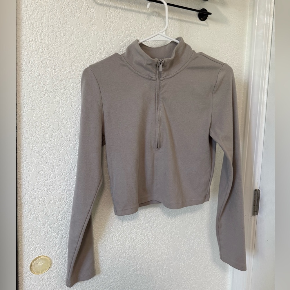 Sunday Best Half Zip Cropped Long Sleeve